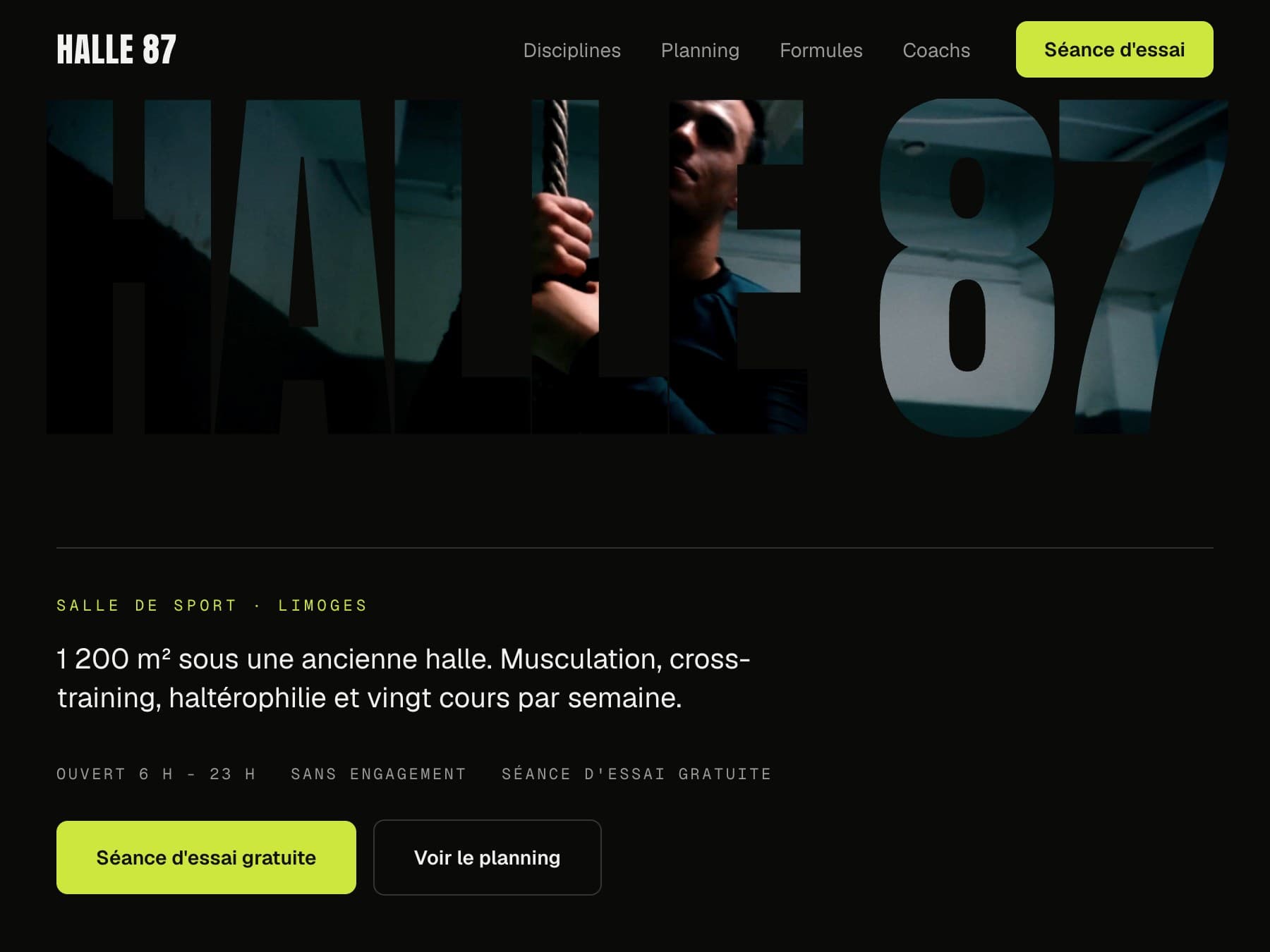 Aperçu du site concept Halle 87