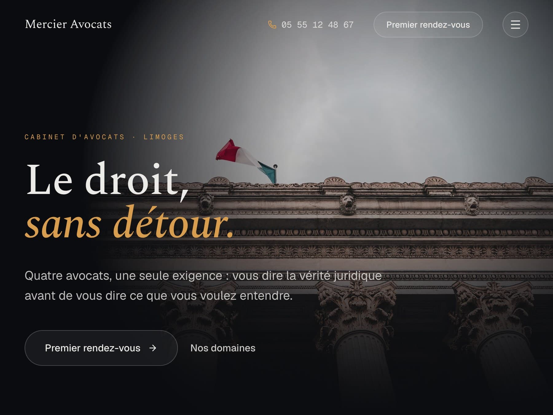 Aperçu du site concept Mercier Avocats